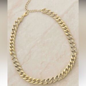 Ettika gold, crystal chain link necklace
